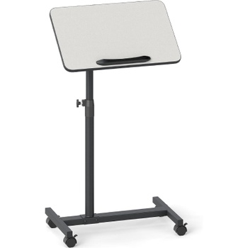 Výškovo nastaviteľný odkladací stolík na kolieskach s naklápacou doskou RD90537, 52 x 33 x 112 cm, biely