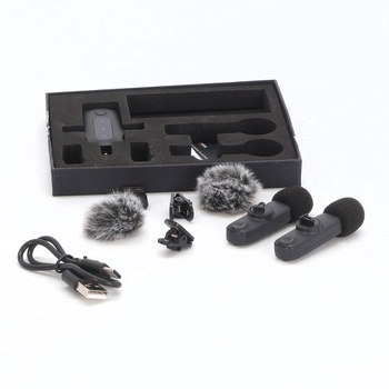 Bezdrôtový klopový mikrofón WARM BOX pre iPhone, iPad a telefón Android, sada 2 mini mikrofónov s