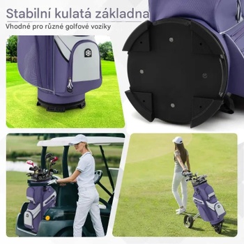 Ľahká taška na golfový vozík SP38456VT, s popruhmi a vodotesným krytom, fialová - A