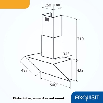 Digestoř s LED osvětlením, energetická třída B, šířka 54 cm, černá - A