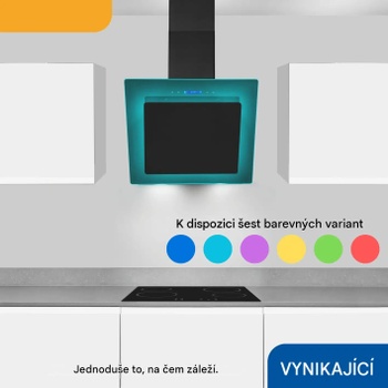 Digestor s LED osvetlením, energetická trieda B, šírka 54 cm, čierna - A
