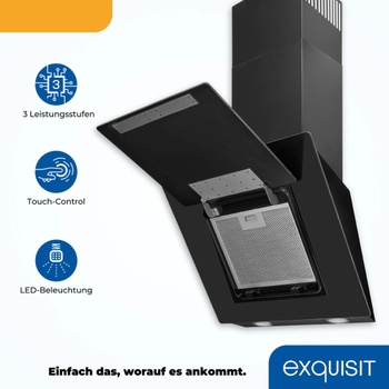 Digestoř s LED osvětlením, energetická třída B, šířka 54 cm, černá - A