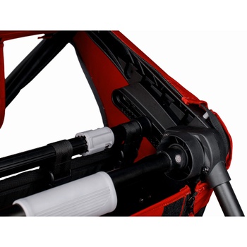 Detský vozík za bicykel, pre 2 deti, nastaviteľná ergonomická rukoväť, čierno/červený - A