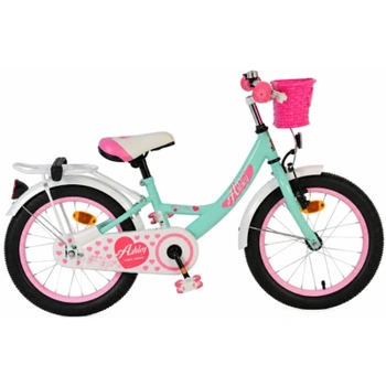 Detský bicykel Ashley , 16 palcov, s košíkom, zelené - A