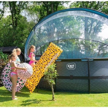 Zastrešenie bazéna, ø 488 cm, PVC, priehľadné - N