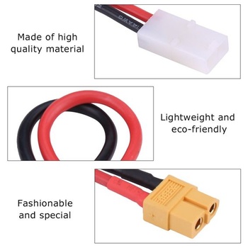 Adaptérový kábel XT60 na štandardnú zásuvku, silikónový kábel 2,5 mm² pre batériu RC