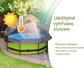 Kryt bazéna s upínacími popruhmi, Ø 300 cm, priehľadný - B