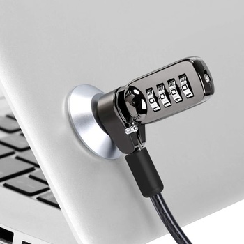 Zámok na notebook, zámok na notebook s ochranou 4-miestnym heslom, kombinovaný zámok na počítač +
