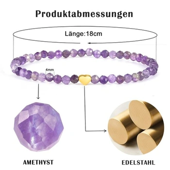Dámsky náramok s korálkami RUBY, korálkami 4 mm a náramkami z nerezovej ocele pozlátené 18karátovým zlatom