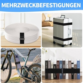 Páska na suchý zip 5 cm x 12 m s 50 přezkami, volně střihnutelná, opakovaně použitelné stahovací
