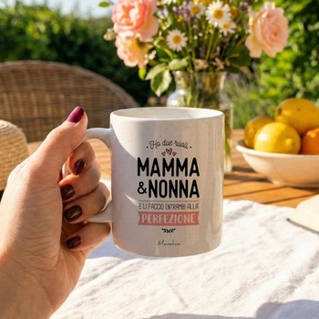 Manahia - Hrnček pre babičku - Mám dve rolky, mamu a babičku... | Originálny darček, oznámenie o