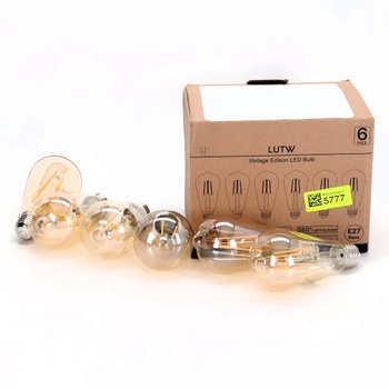 Žiarovka LUTW E27 Vintage, teplá biela 2700K, 6W ST64 Edison LED žiarovka, ekvivalent 60W žiarovky,