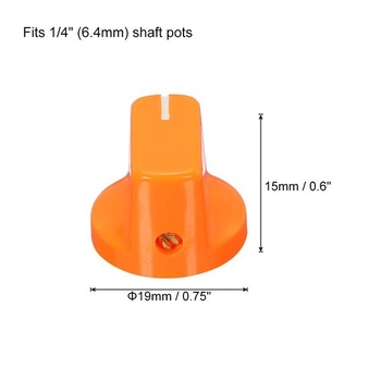 QUARKZMAN 5dielna gitarová gombíková hriadeľ s otvorom pre gitarové gombíky, ampér 6,4 mm, oranžová