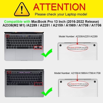 Fintie Hülle Kompatibel s MacBook Pro 13 (2016-2022) M2/ M1 *Průhledný Macbook Pro 13''