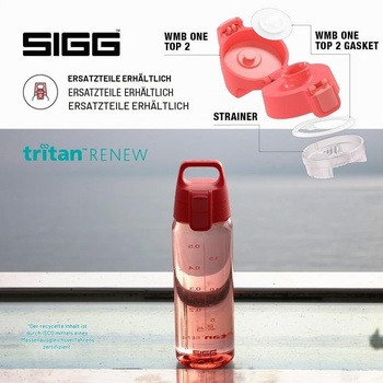 Sigg - Tritánová fľaša na vodu - Total Color ONE Watermelon - Vhodná pre sýtené nápoje - Vhodná do