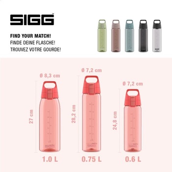 Sigg - Tritánová fľaša na vodu - Total Color ONE Watermelon - Vhodná pre sýtené nápoje - Vhodná do