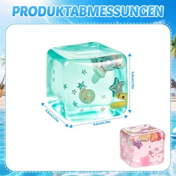 Squishy's Cube Stress Ball - Senzorické stresové loptičky s plávajúcimi mušľami a hviezdami, Stress Ball