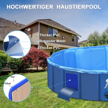 Bazén pro psy Fwiull 140 × 30 cm, modrý