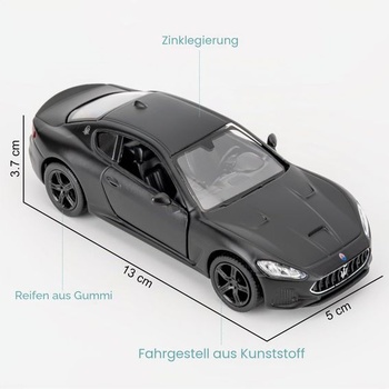 Model auta RMZ City Maserati GT, liate zinkové zliatiny, mierka 1:36, autíčko s naťahovacím