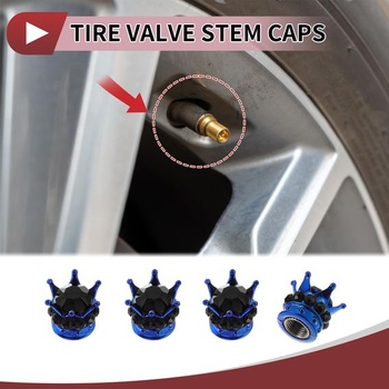 4 ks. Dekorativní krytky na ventilky pneumatik 15 mm pro BMW, modré a černé