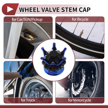 4 ks. Dekorativní krytky na ventilky pneumatik 15 mm pro BMW, modré a černé