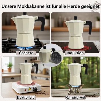 Espresso kávovar na 3 šálky, kanvica na espresso 150 ml, hliníkový kávovar, ITALIA, espresso