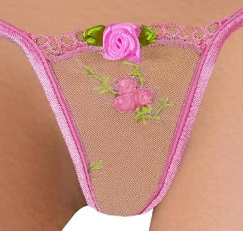 458 Damen Mini Spitze String Tangá Bikini XS-M Rosa