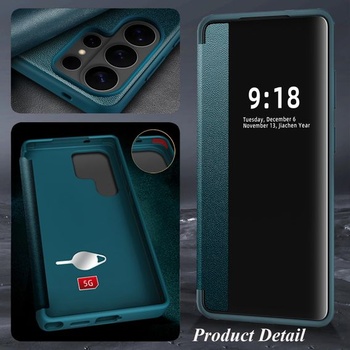 Ochranný kryt pre Samsung S26 Ultra, flipové púzdro, číry výhľad, tenké, flipové púzdro pre