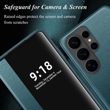 Ochranný kryt pre Samsung S26 Ultra, flipové púzdro, číry výhľad, tenké, flipové púzdro pre