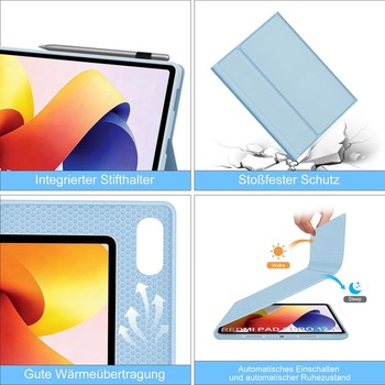 Puzdro s klávesnicou WINCHKING pre Xiaomi Redmi Pad 2 Pro 12,1 palca / Redmi Pad Pro modré