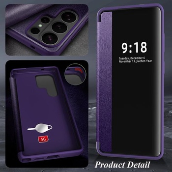 Ochranný kryt pre Samsung S26 Ultra, flipové púzdro, číry výhľad, tenké, flipové púzdro pre