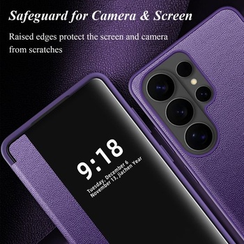 Ochranný kryt pre Samsung S26 Ultra, flipové púzdro, číry výhľad, tenké, flipové púzdro pre