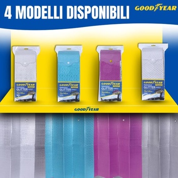 Slnečná clona do auta Goodyear predná 70 x 145 cm obojstranná s prísavkami – univerzálna slnečná