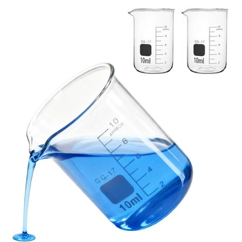 2 x 10ml sklenené odmerky, priehľadné laboratórne mini…