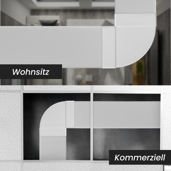 Repa Market 90° ploché potrubí 110 x 55 mm - Horizontální obdélníková spojka potrubí - ABS plastová