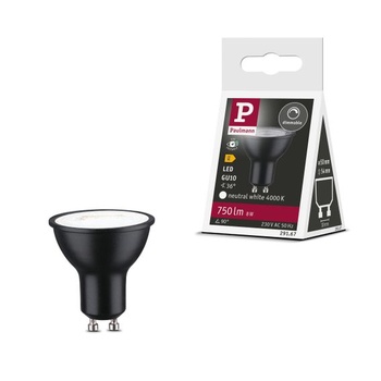 Paulmann 29167 Štandardný LED reflektor 230V GU10 750lm 8W 4000K stmievateľné matne čierne 36°