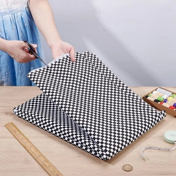 NBEADS 1,5x2m čiernobiela kockovaná látka, polybavlnená látka s kockovaným vzorom, odevné doplnky