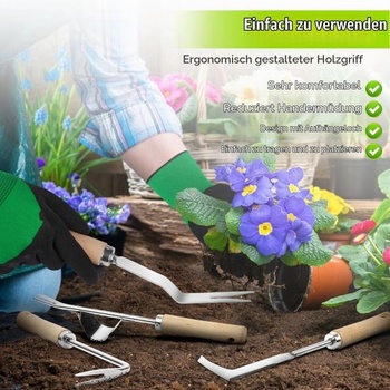 3dielna sada odstraňovačov buriny z nerezovej ocele, vytrhávač buriny s vrúbkovaným ostrím, nožnice
