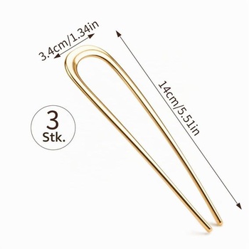 Mbsomnus 3 kusy francúzskej sponky do vlasov kovové 14cm francúzska sponka do vlasov zlatá