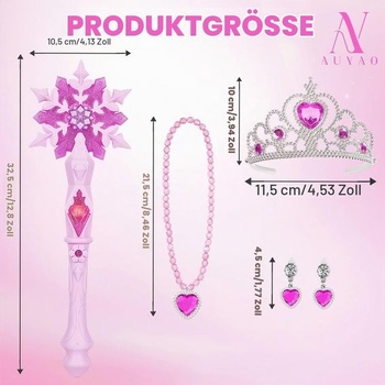 AUYAO Snehová vločka Svietiaca čarodejník Detská princezná LED Kúzelná palička Detský kúzelný doplnok