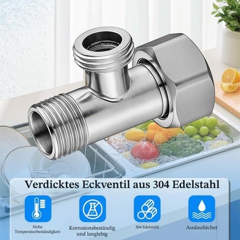 T-kus ventilu trojcestný nerezový – 3/8