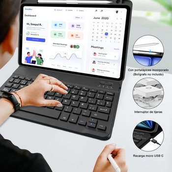 JADEMALL Puzdro s klávesnicou pre iPad Air 11 palcov M2/M3 2024/2025, talianska QWERTY magnetická