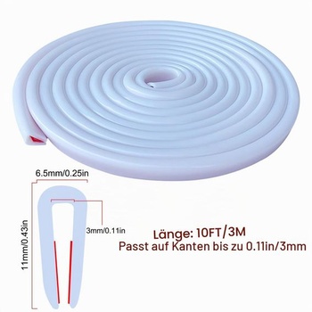 Samolepiaci plechový ochranný profil na hrany (3 metre, 3 mm) 3 mm x 3 metre biely