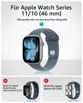 Ochranné puzdro ESR Glass Case od Corning™ pre Apple Watch 11/10 (46 mm), čierne pre 46 mm (rad