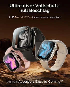 Ochranné puzdro ESR Glass Case od Corning™ pre Apple Watch 11/10 (46 mm), čierne pre 46 mm (rad