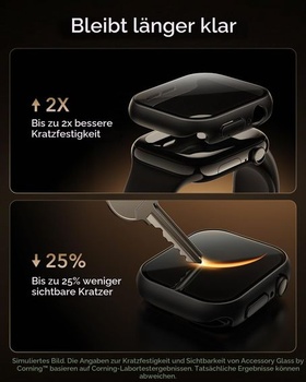 Ochranné puzdro ESR Glass Case od Corning™ pre Apple Watch 11/10 (46 mm), čierne pre 46 mm (rad