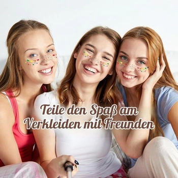 8 třpytivých pihových tetování na obličej, barevné třpytivé pihové voděodolné tetování na obličej,