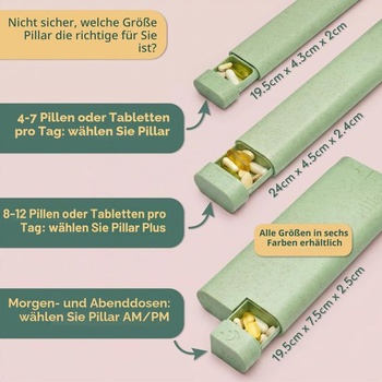 7-dňová krabička na lieky PILLAR | Organizér na tablety s posuvným mechanizmom | 7 priehradok od