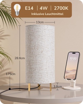 Stolová lampička Edishine/ béžová