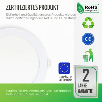 CLAR - Ploché LED zapustené bodové svetlá, 230V LED zapustené bodové svetlá, LED downlighty, LED